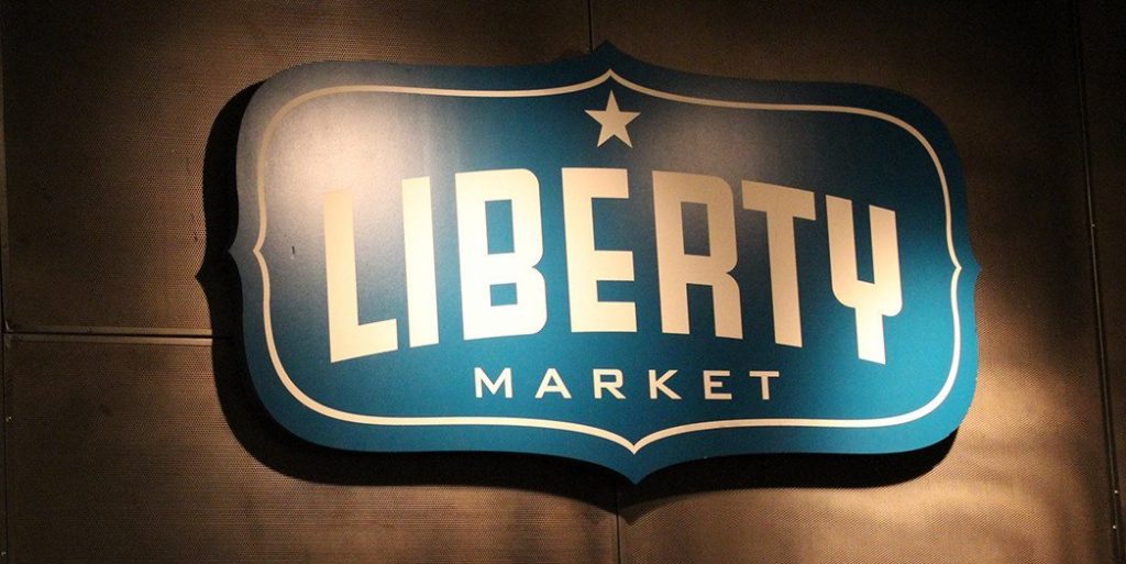 Liberty Market is another hot spot in Gilbert. Designers teamed up to create a different design experience in each bathroom stall here.