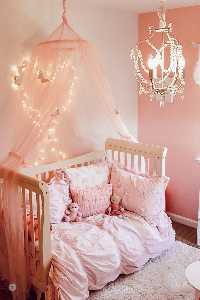 Pink little girls princess room