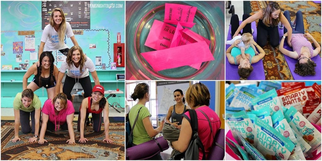 A collage of pictures from the fitness and wellness event