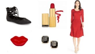 collage of cute items for a date night look