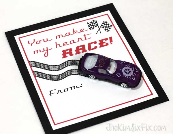 race car valentine