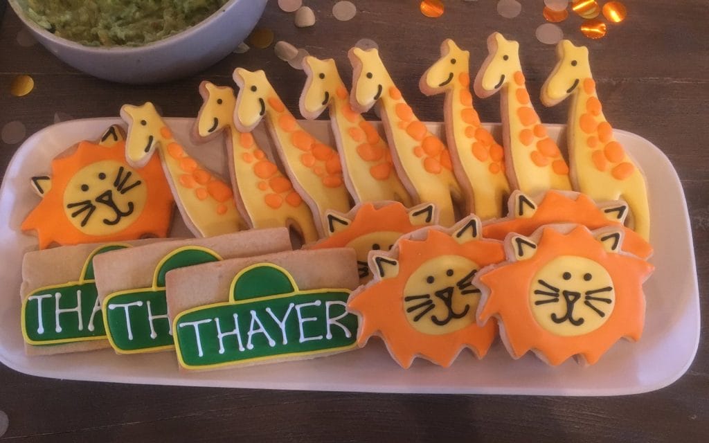 animal cookies at woodland birthday