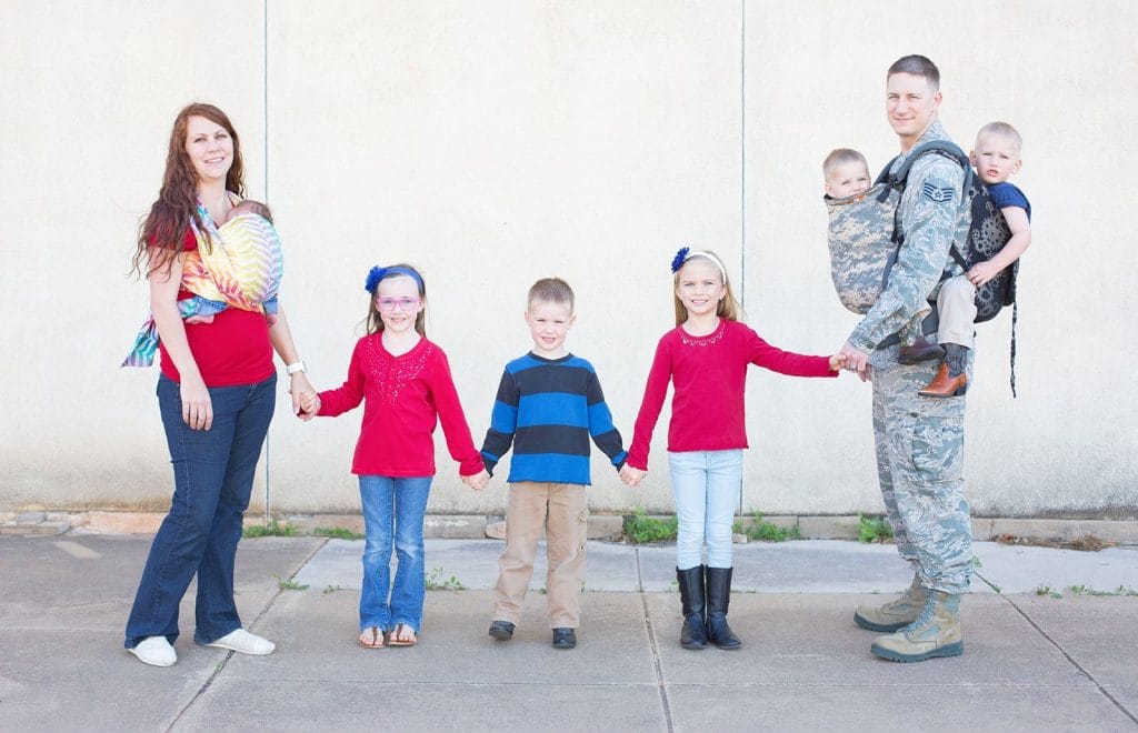 cute holding hands military family photo