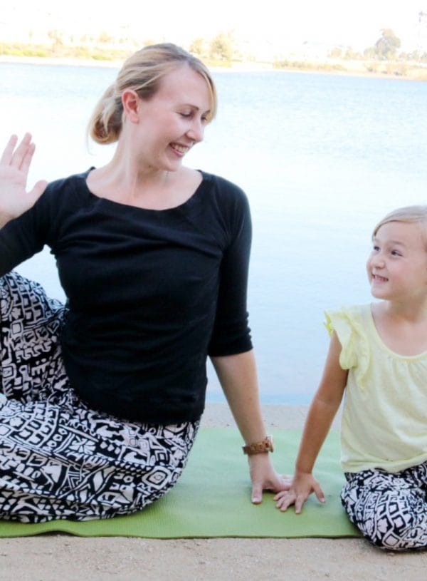 mommy and daughter yoga