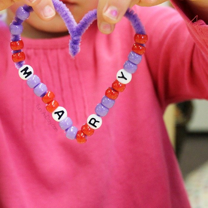 Beaded name valentines