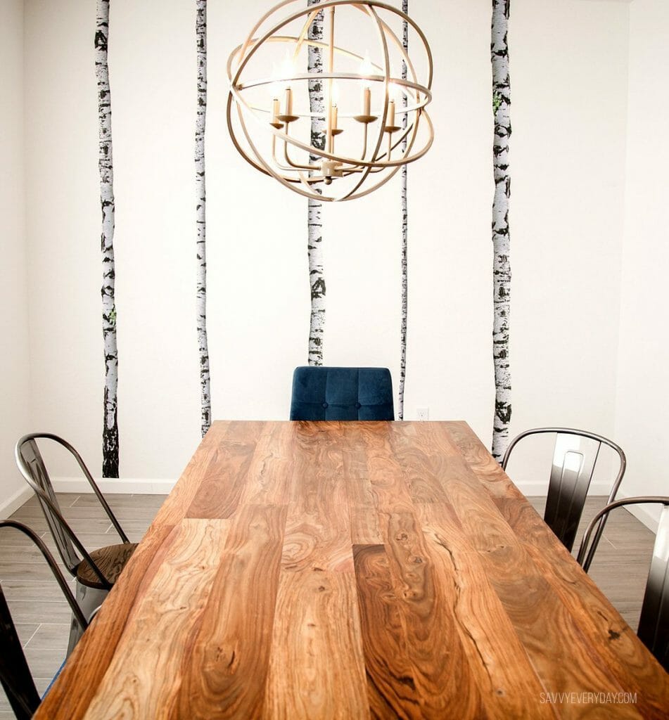 long shot of dinging table