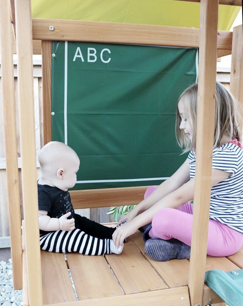 kids playing in the play structure