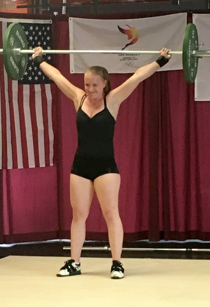 Andrea lifts weights