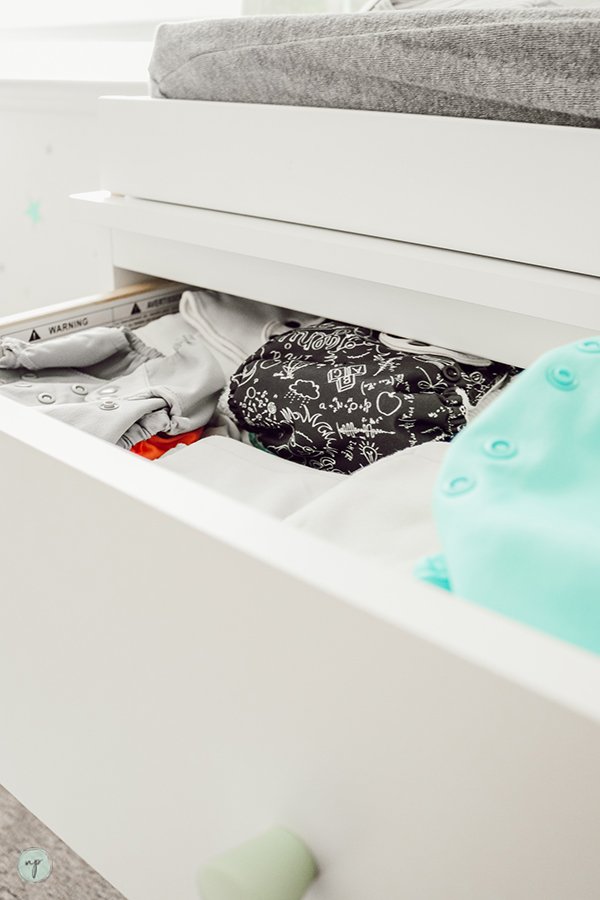cloth diapers in drawer