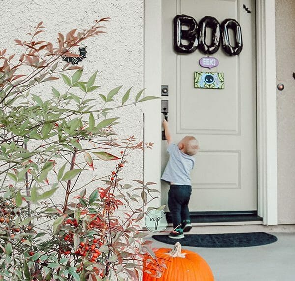 toddler trying to open front door