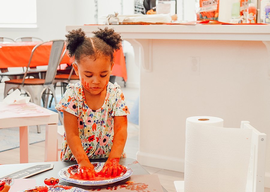 painting at messy playdate