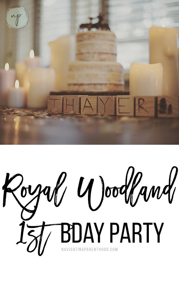 Image of cake and wooden blocks that say 'Thayer" with blog post title written underneath for Pinterest