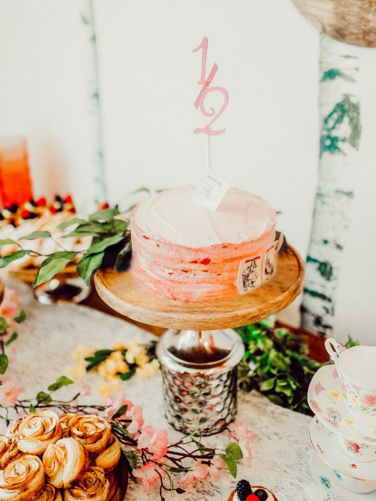 Wonderland half birthday cake