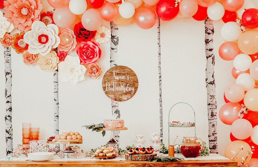 Wonderland half birthday dessert table