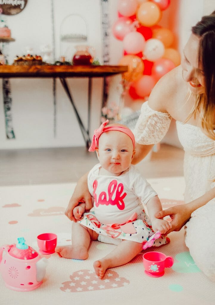 6-month-old baby at birthday aprty
