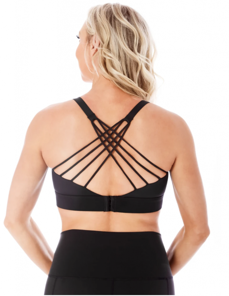 Strappy Back 2.0 Nursing Sports Bra in black