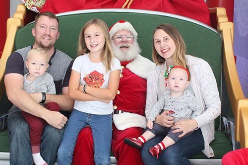 Family photo with Santa at HGTV's Santa HQ