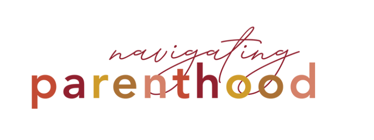 dark red navigating parenthood logo