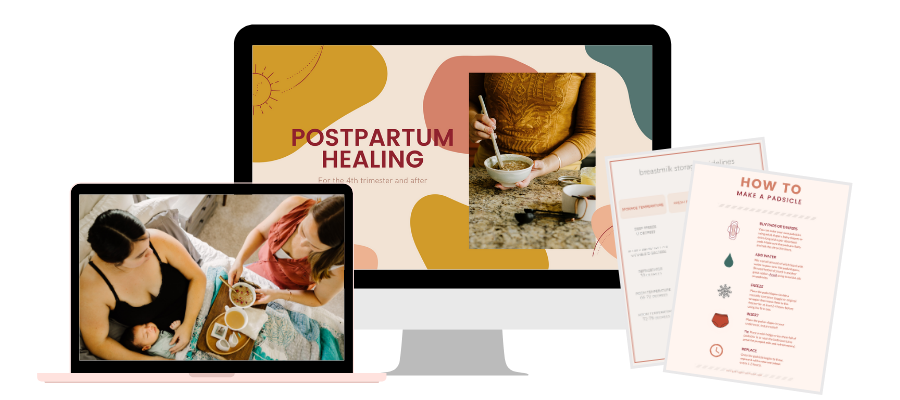 postpartum healing course mockup