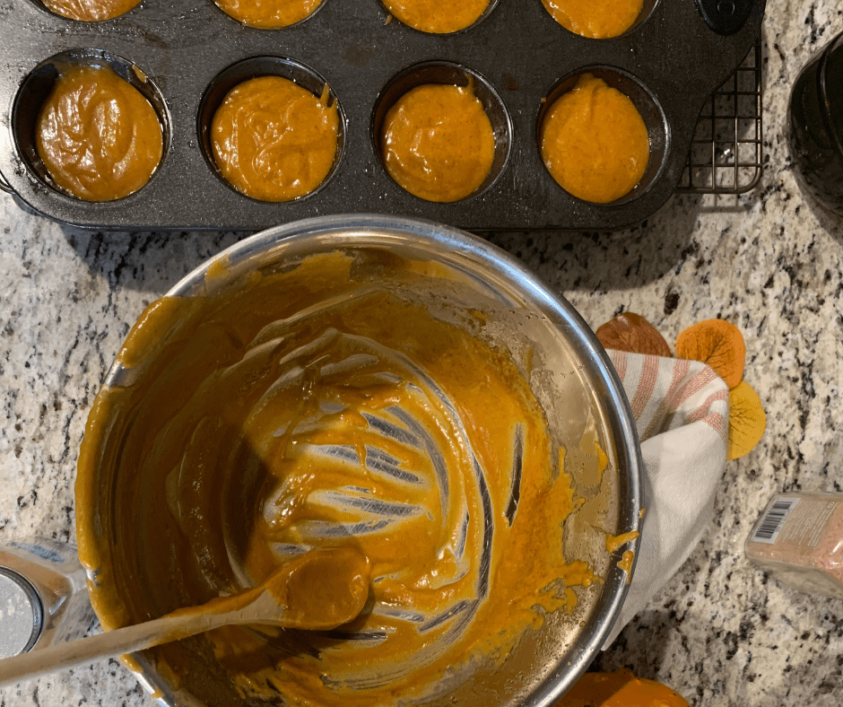 pumpkin maple cupcake batter