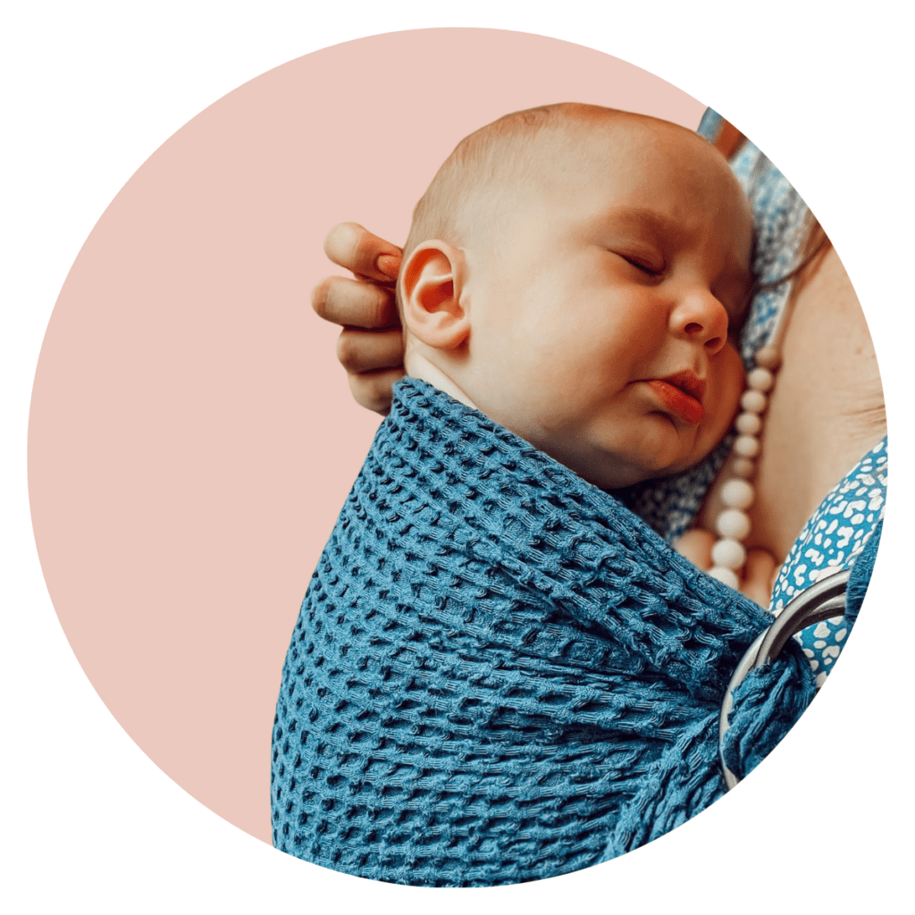 baby in the LoveHeld waffle weave Gavin ring sling
