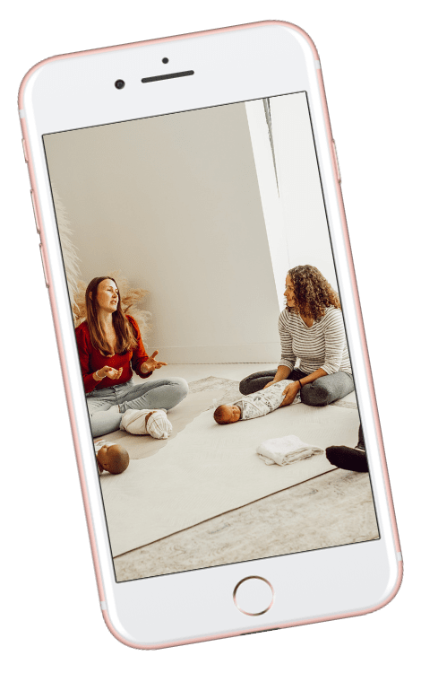 phone image showing infant massage class